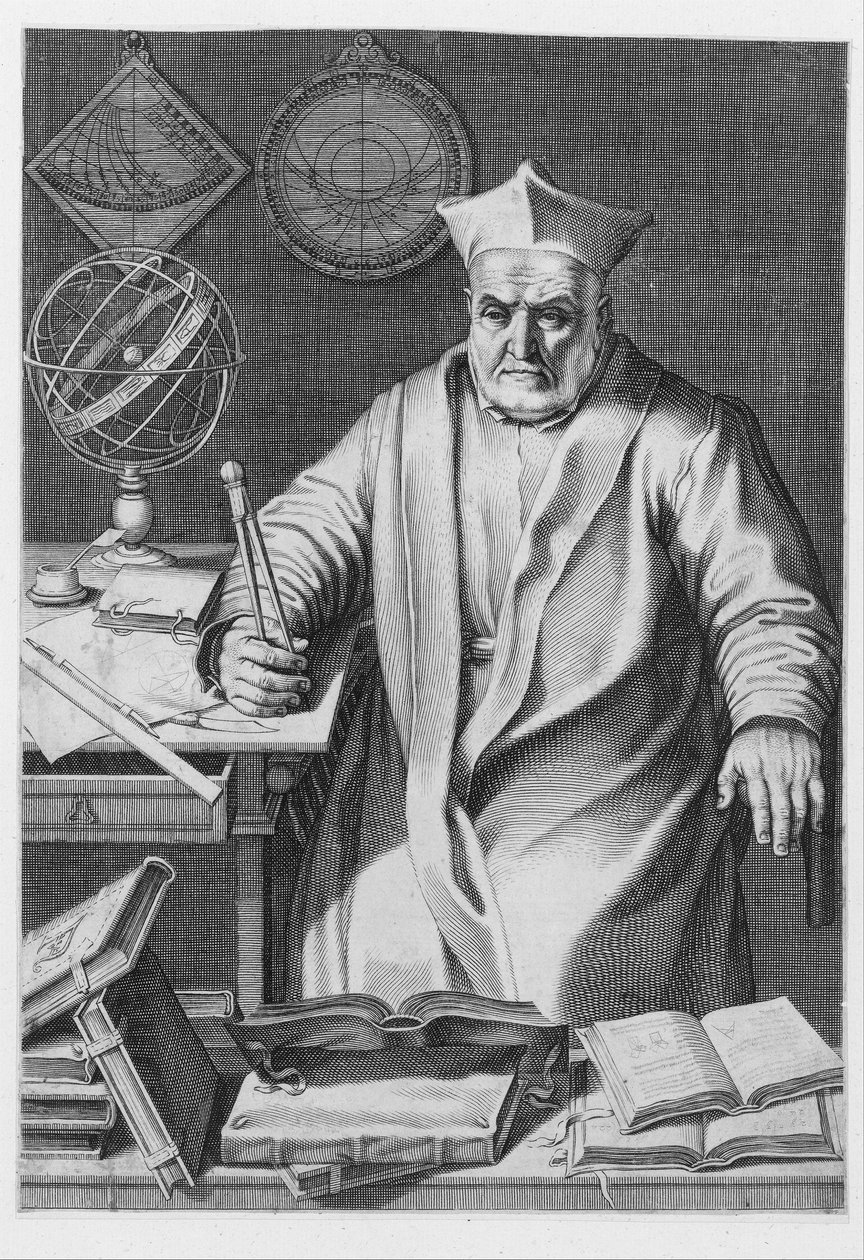 红衣主教克里斯托弗-克拉维乌斯的画像，1606年。 作者 意大利学校