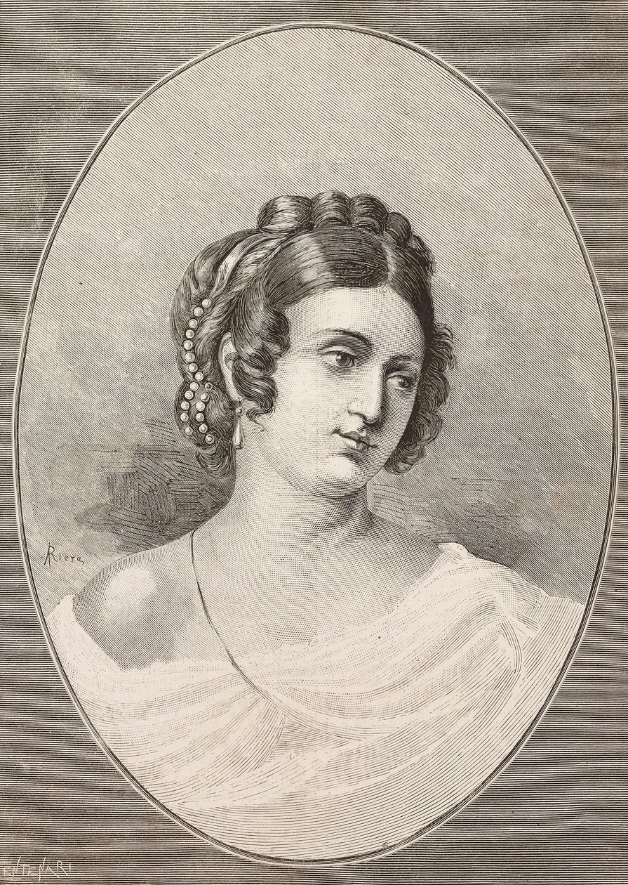 意大利诗人Costanza Monti (1792-1840)的肖像，Centenari的雕刻，出自《意大利画报》，第34期，1884年前。 作者 意大利学校