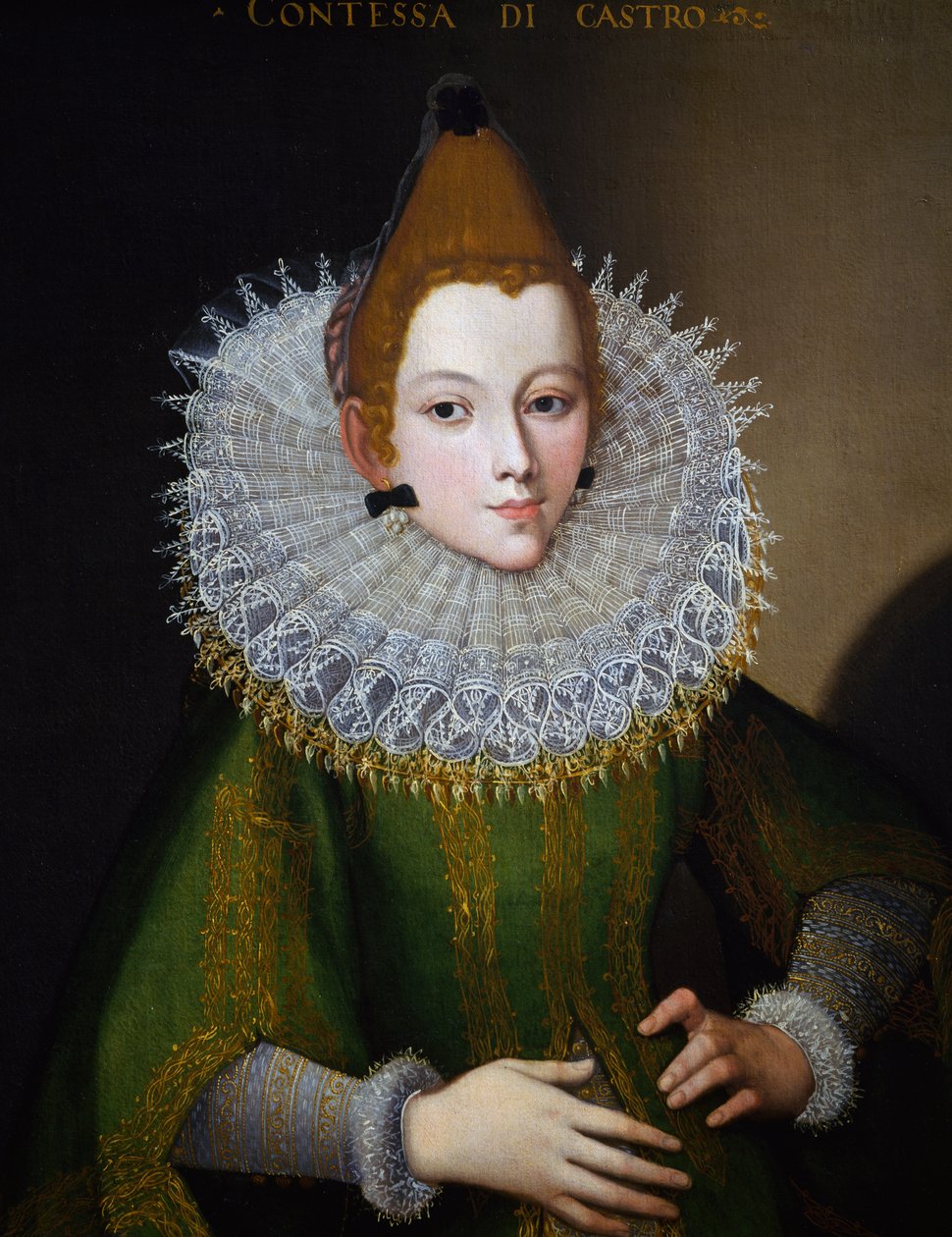 卡斯特罗伯爵夫人肖像，意大利不知名艺术家，布面油画，91x72 厘米，意大利 作者 意大利学校