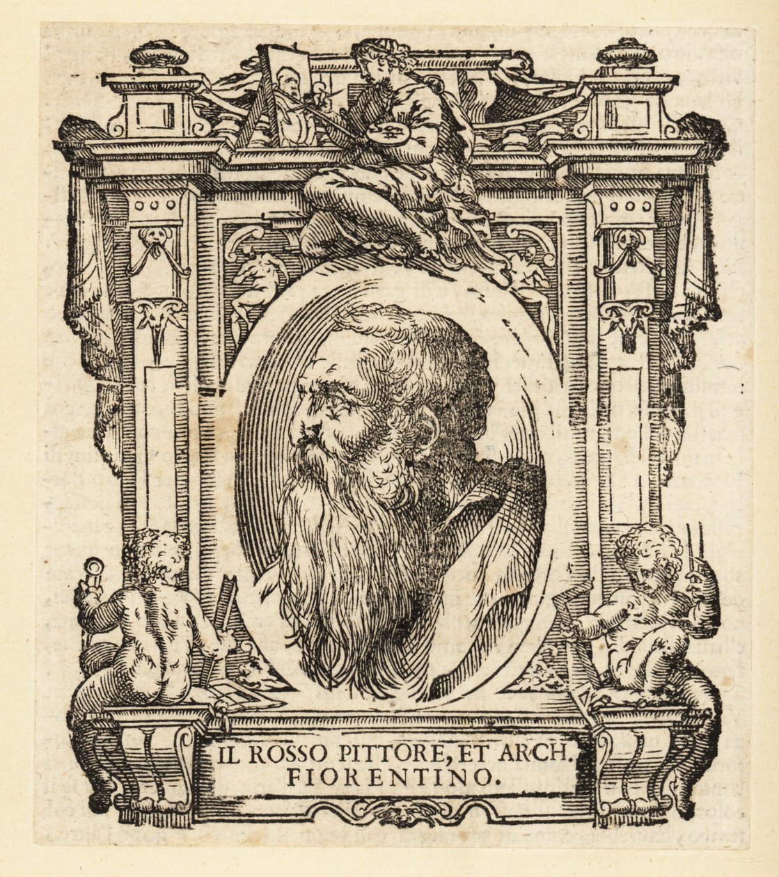 Giovanni Battista di Jacopo 的肖像，被称为 Rosso Fiorentino 或 Il Rosso，意大利建筑师和风格主义画家，在佛罗伦萨画派的油画和壁画中 作者 意大利学校