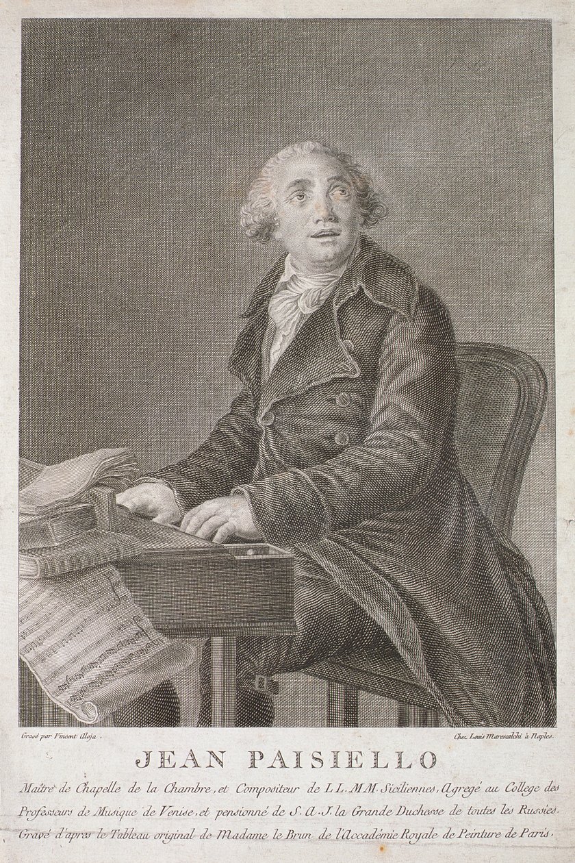 由Vincent Aloja雕刻的Giovanni Paisiello（1782-1840）的肖像 作者 意大利学校