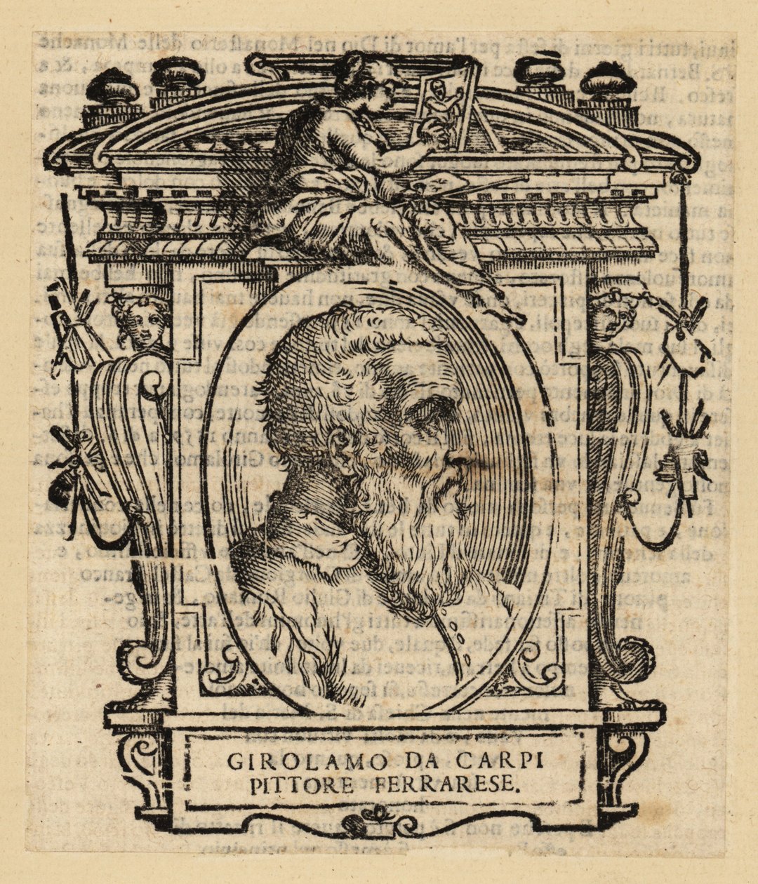 Portrait of Girolamo Da Carpi, Italian painter and decorator who worked at the Court of the House of Este in Ferrara 作者 意大利学校