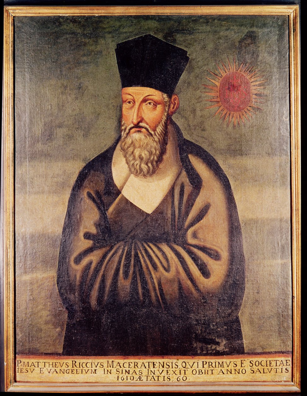 Matteo Ricci的肖像（1552-1610）意大利传教士，耶稣会在中国的使命创始人（小组） 作者 意大利学校