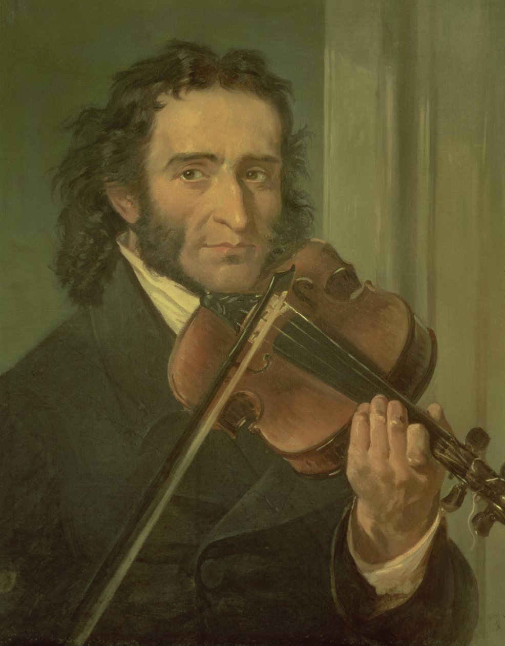 Niccolo Paganini的肖像（1782-1840） 作者 意大利学校