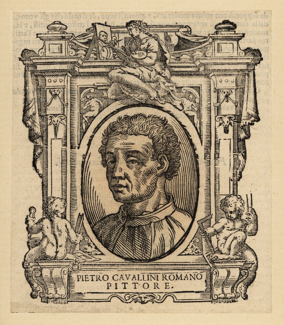 中世纪晚期意大利画家和马赛克设计师彼得罗·卡瓦利尼 (Pietro Cavallini) 的肖像 作者 意大利学校