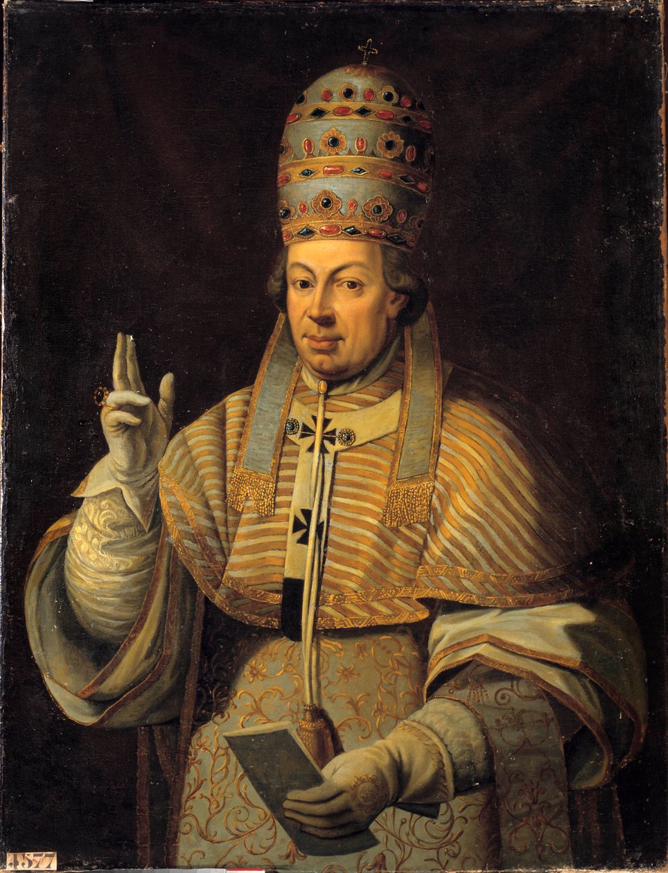 教皇皮乌斯（Pio或Pius）六世（1717-1799）的画像。意大利匿名画作 作者 意大利学校