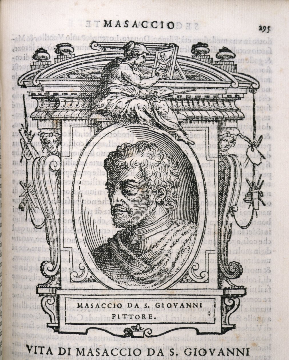 来自Vasaris Lives of the Artists的Tomaso Masaccio（1401-28）的肖像，首次出版于1550年 作者 意大利学校
