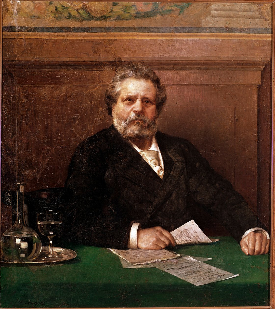 意大利诗人 Giosue Carducci (1835-1907) 的肖像画。 19 世纪末博洛尼亚，卡杜奇之家 - 意大利诗人乔苏·卡杜奇 1835-1907 年的肖像。匿名绘画，19 世纪末，卡杜奇之家，意大利博洛尼亚 作者 意大利学校