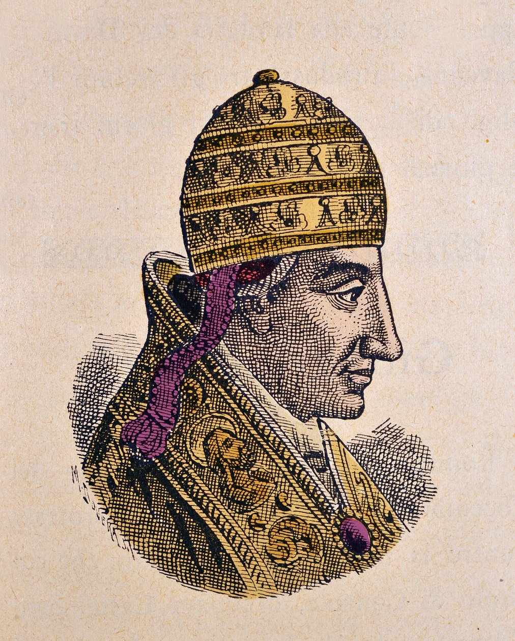 教皇伯努瓦七世（Benedetto，Benedict或Benedictus）的画像（974-983）。 作者 意大利学校
