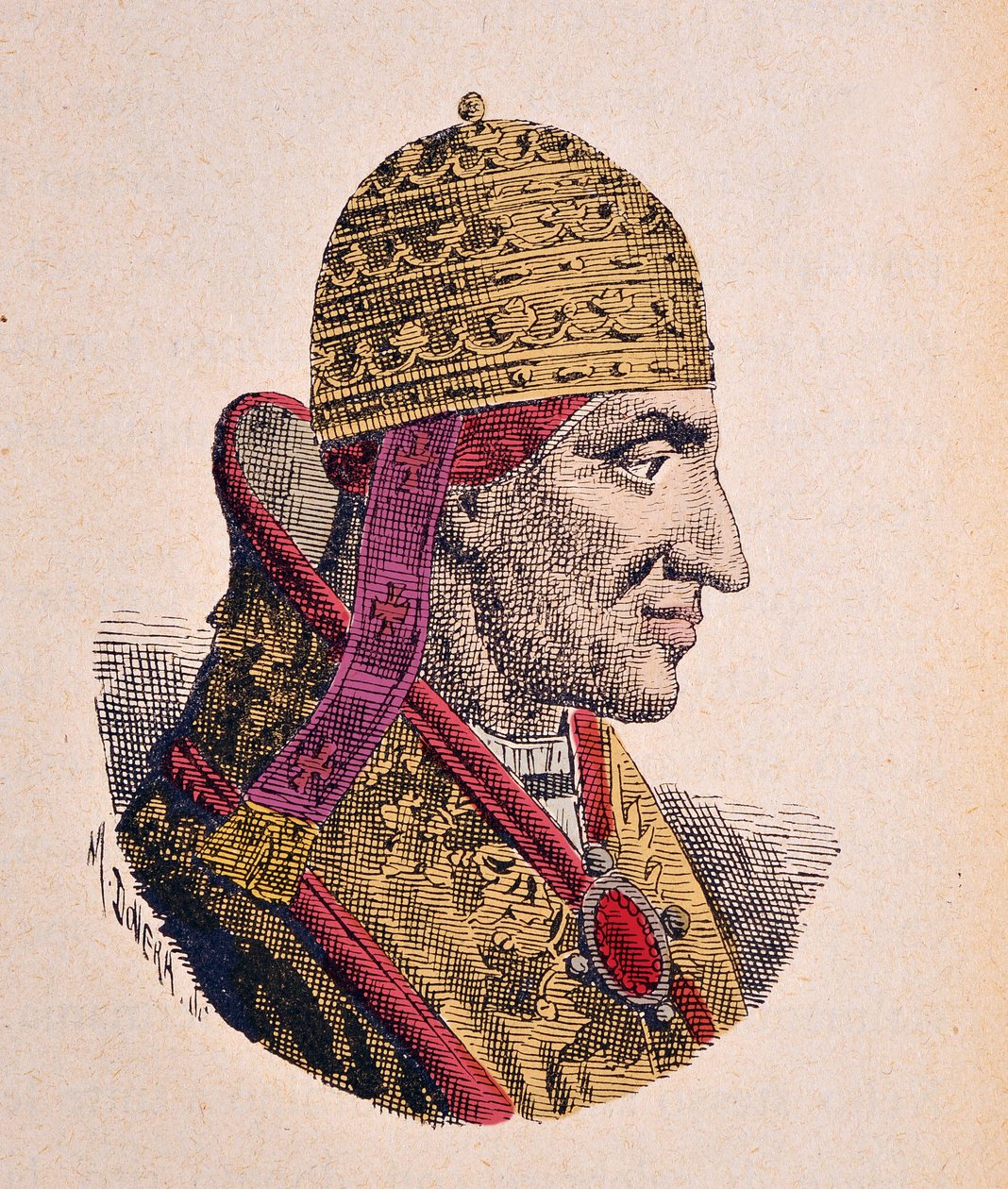教皇博尼法斯八世（Bonifacius或Bonifacio）的画像（1294-1303）。 作者 意大利学校