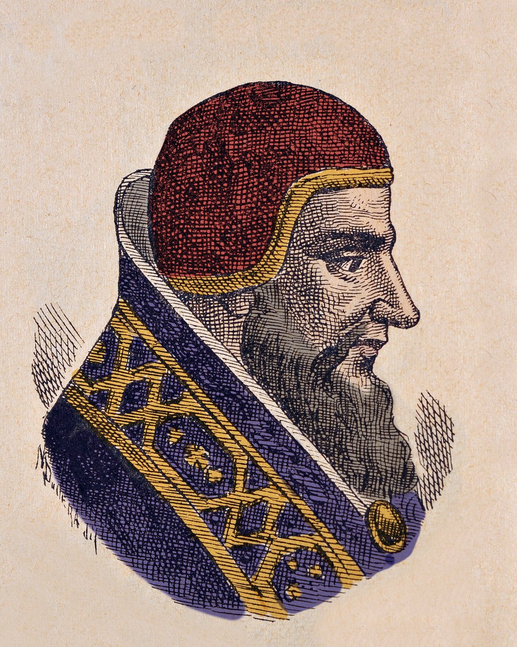 教皇达马斯二世的肖像（Poppon、Damaso 或 Damasus）（1048） 作者 意大利学校