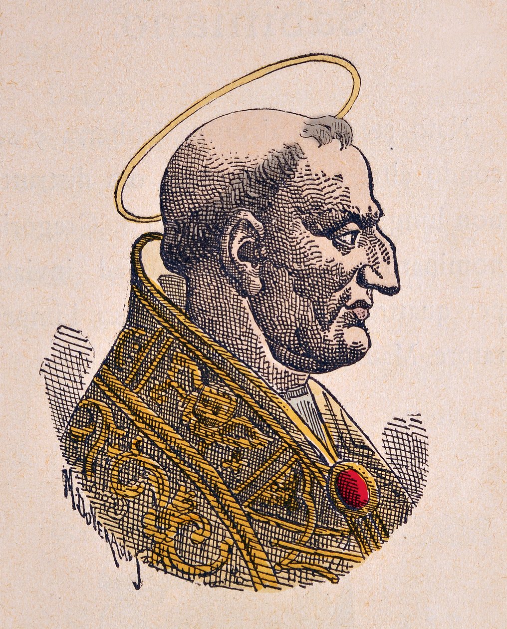 教皇 Gregoire Ier le Grand 的肖像（Gregory the Great 或 Gregorio Magno 或 Gregorius Magnus）（590-604） 作者 意大利学校