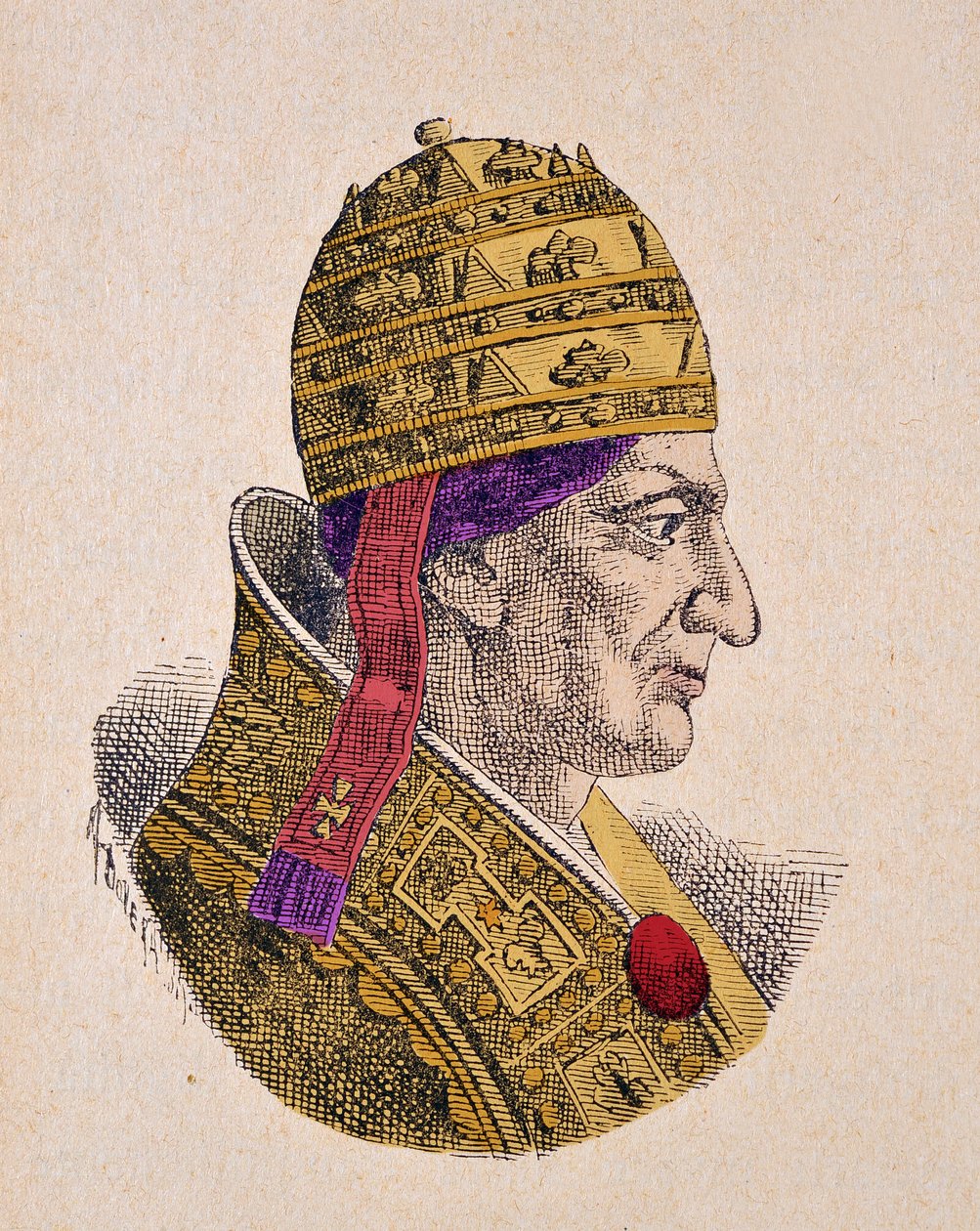 教皇格雷戈里十世（Gregorio、Gregorius或Gregory）的画像（1271-1276）。 作者 意大利学校