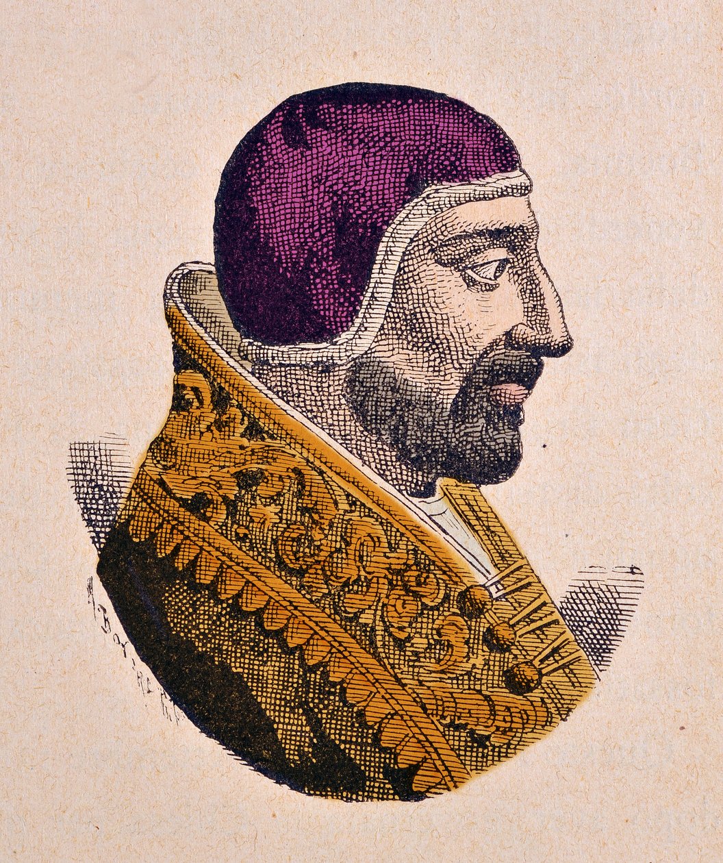 教皇英诺森六世（Innocenzo, Innocentius）的肖像（1352-1362）。 作者 意大利学校