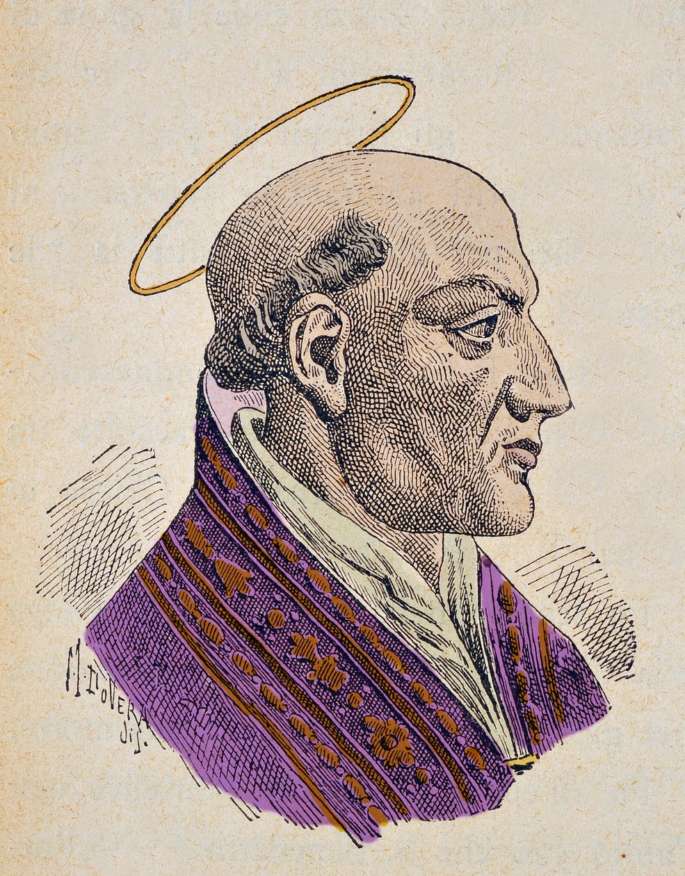 教皇让·伊尔 (Giovanni I, John, Ioannes) 的肖像 (523-526) 作者 意大利学校