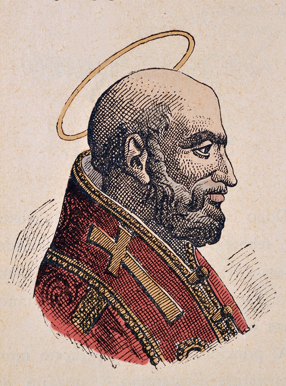 教皇儒勒·伊尔（Julius I 或 Iulius 或 Giulio）的肖像（337-352） 作者 意大利学校