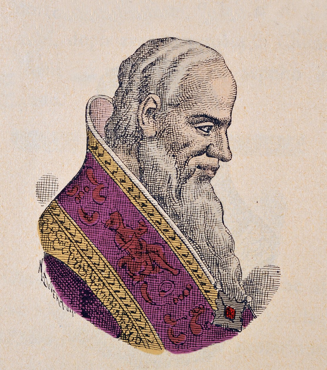 教皇塞尔吉四世 (Sergius, Sergio) 的肖像 (1009-1012) 作者 意大利学校