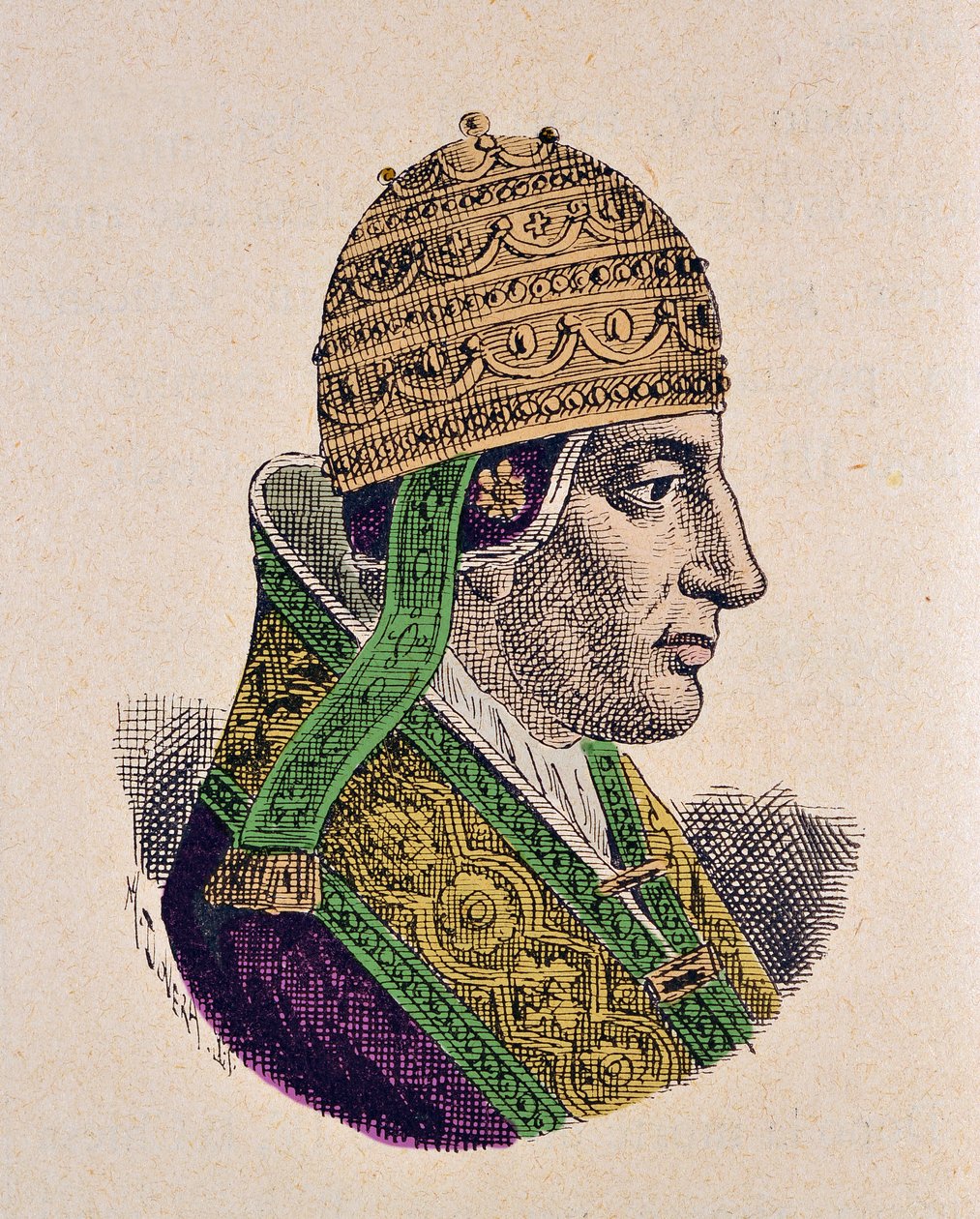 教皇圣塞莱斯廷五世（Celestine、Celestino 或 Caelestinus）的肖像（1294） 作者 意大利学校