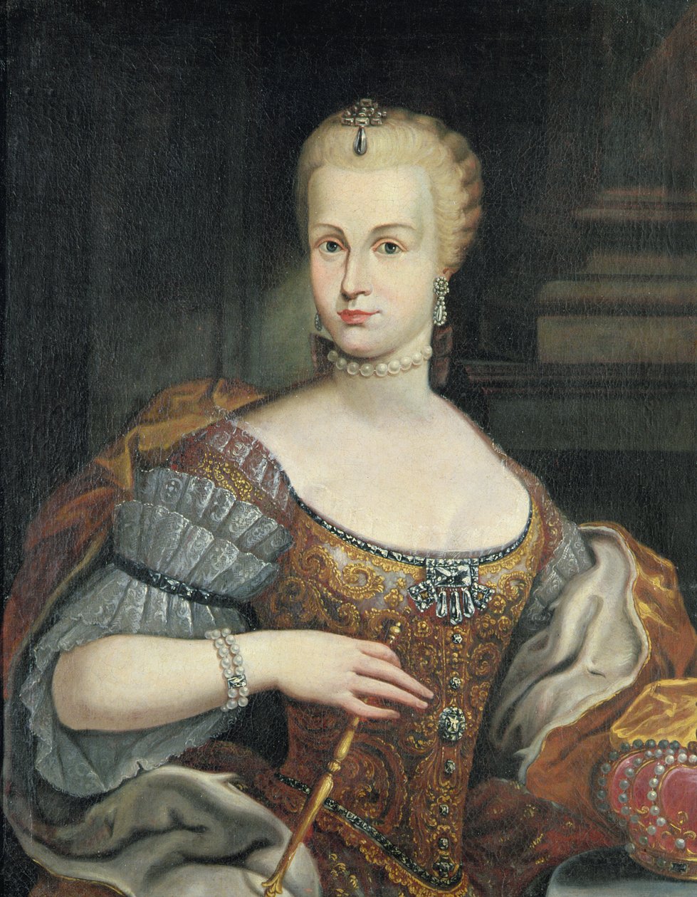 Pietro Leopoldo di Lorena的妻子肖像，约1750年 作者 意大利学校