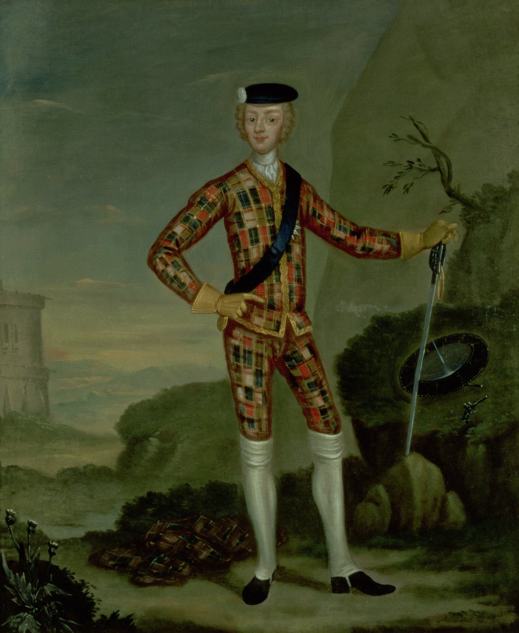 查尔斯王子（Bonnie Prince Charlie，1720-88）在格子呢 作者 意大利学校