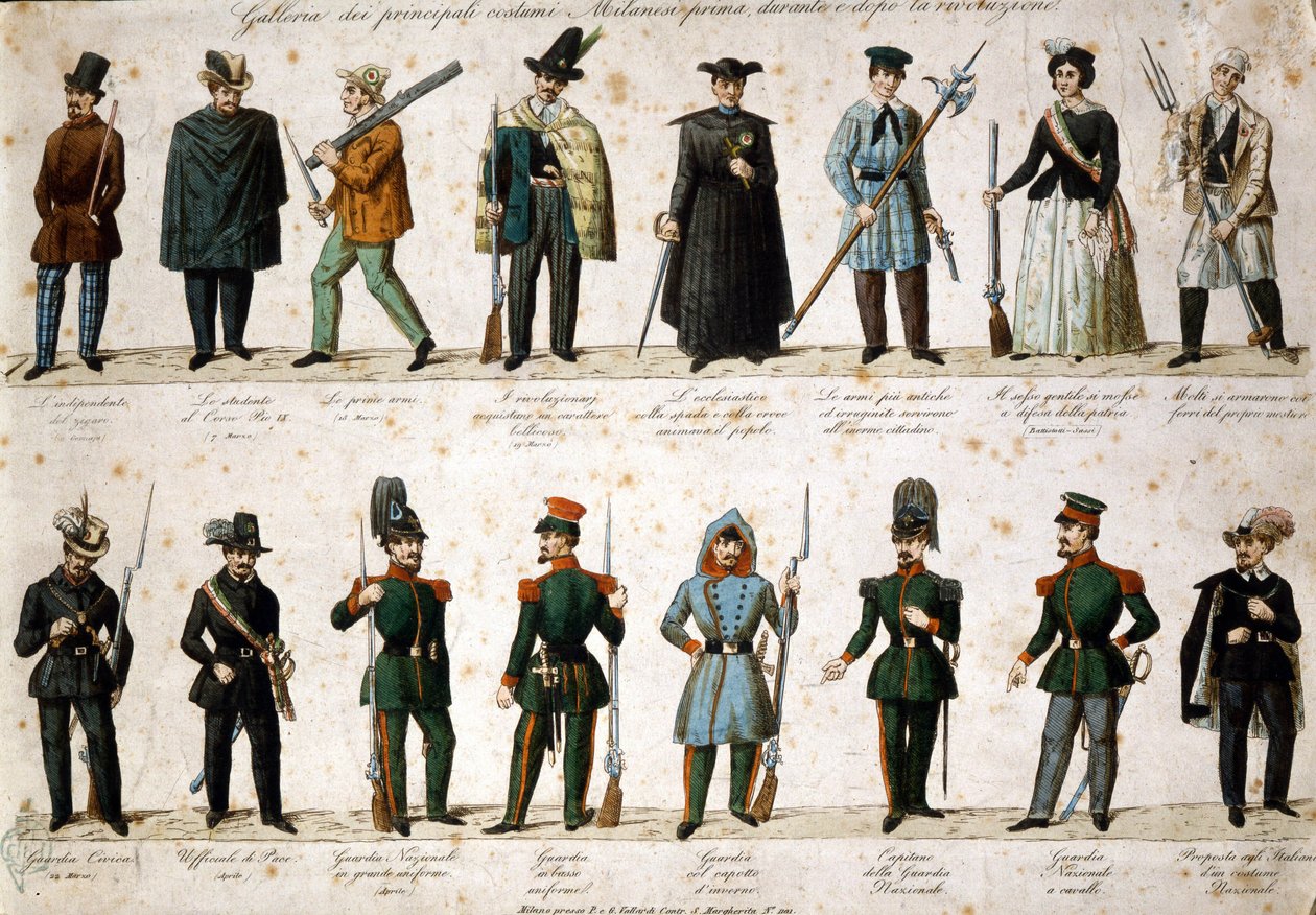Risorgimento: The Five Days of Milan (Cinque giornate di Milano)（1848 年 3 月 18 日至 22 日）：这是 1848 年革命（第一次意大利独立战争的一部分）的第一集，见证了米兰人的崛起 民众反抗 作者 意大利学校