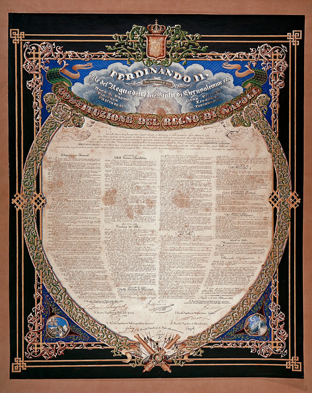 Risorgimento: constitution proclaimed by King Ferdinand II of the Two Sicilies (1810-1859) in 1847. Naples, Museo Nazionale di San Martino Italy 作者 意大利学校