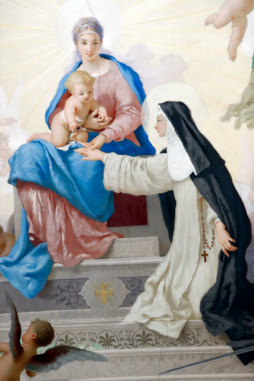 圣卡塔琳娜教堂（Chiesa di Santa Caterina）。圣卡塔琳娜和圣母与圣婴。瓦拉泽。意大利。 作者 意大利学校