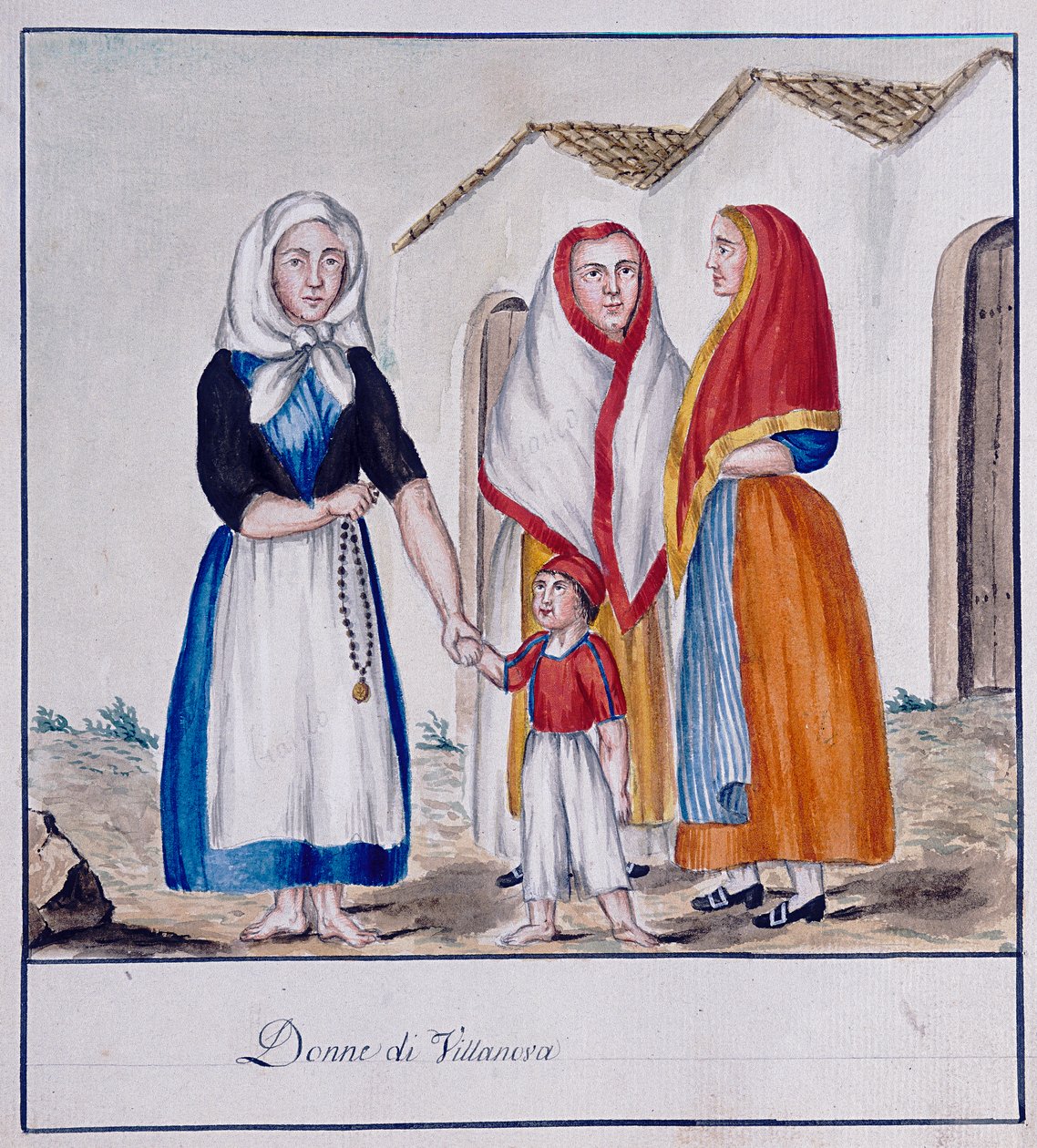 维拉诺瓦的撒丁岛服饰，印刷 ms.258，Luzzetti 系列 作者 意大利学校