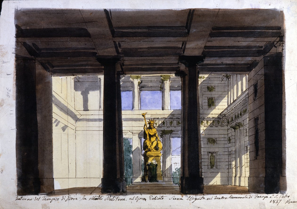 设置为“Poliuto”，Teatro Comunale，Faenza，1857 作者 意大利学校