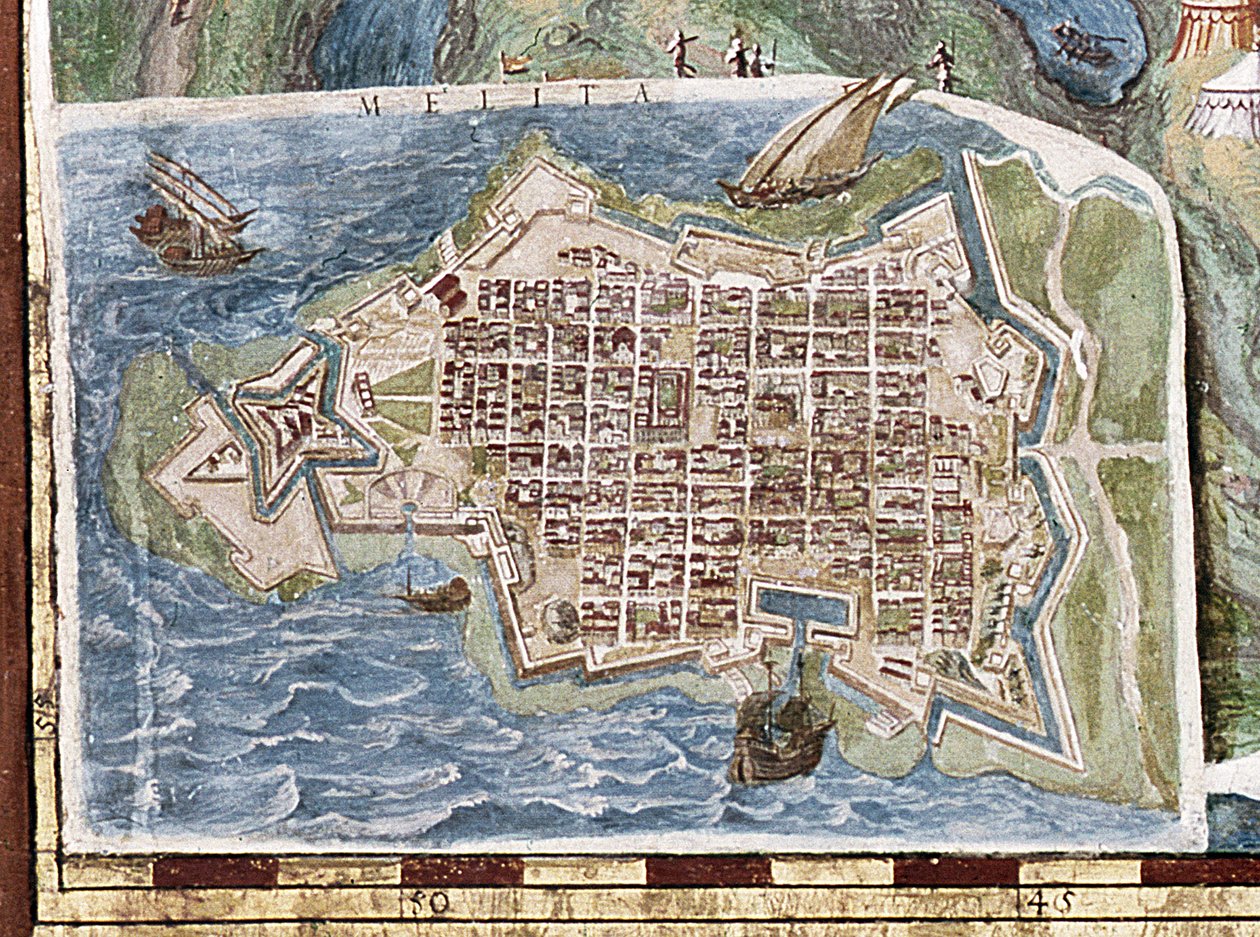 围攻马耳他，详细信息来自“地理地图图库”，1580-83 作者 意大利学校