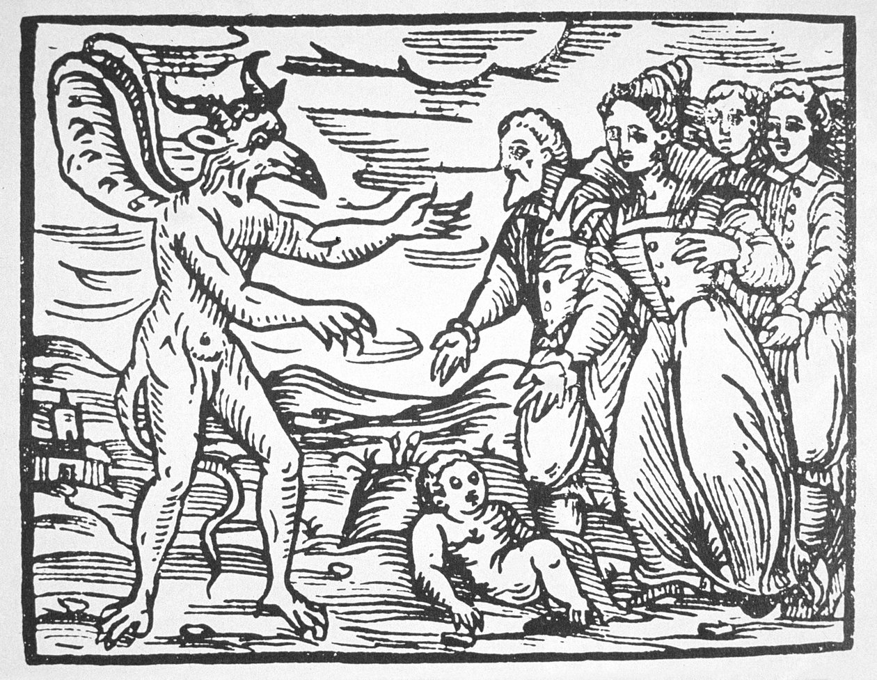 魔法师玛格蒂玛姆（Fr M Guaccius，1608年）将魔法儿童介绍给魔鬼，他们在19世纪后期出版的魔术史中有所体现 作者 意大利学校