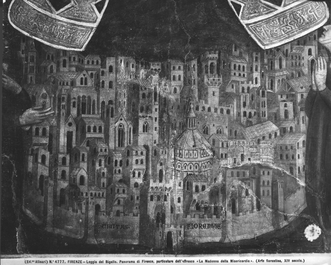 The Madonna della Misericordia, detail of the city of Florence 作者 意大利学校