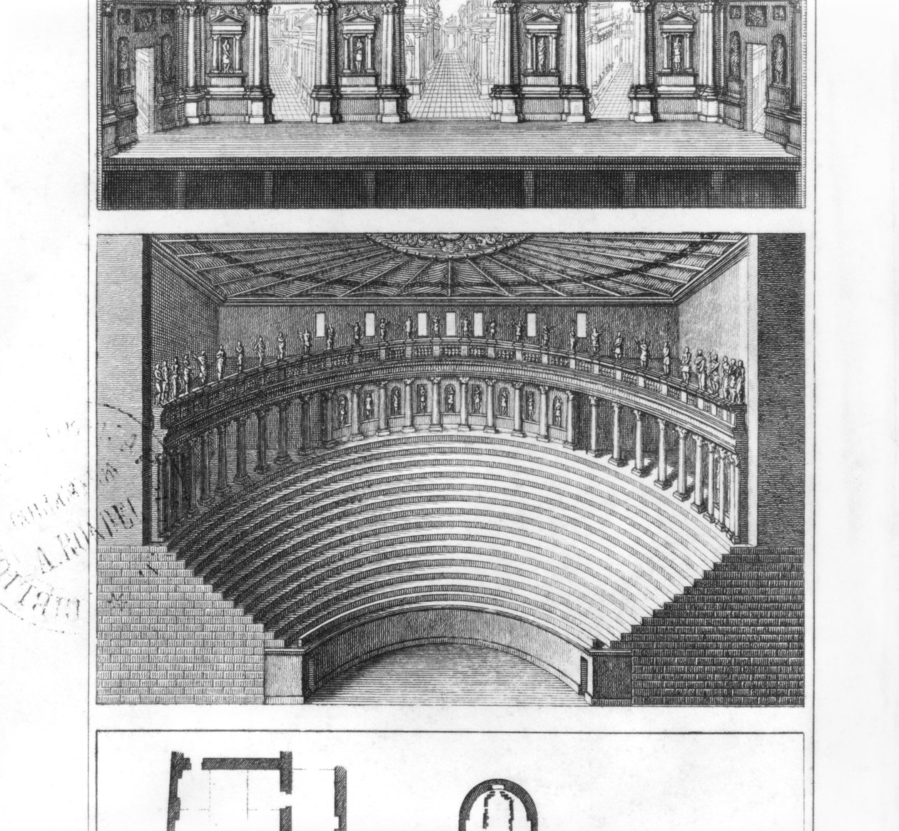维琴察奥林匹克剧院，由Andrea Palladio设计（1508-80） 作者 意大利学校