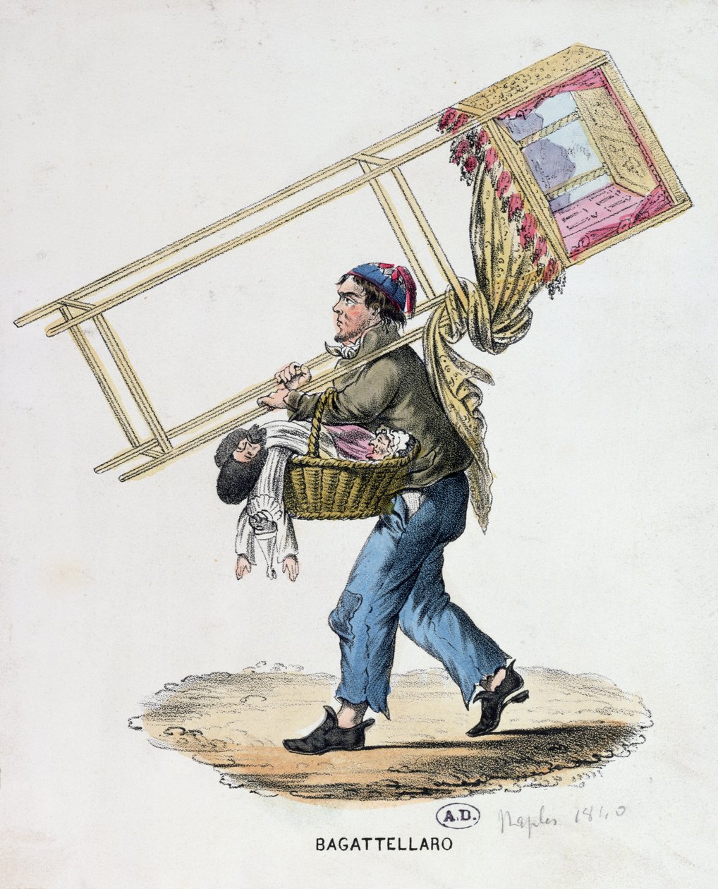 流浪傀儡，1840年 作者 意大利学校
