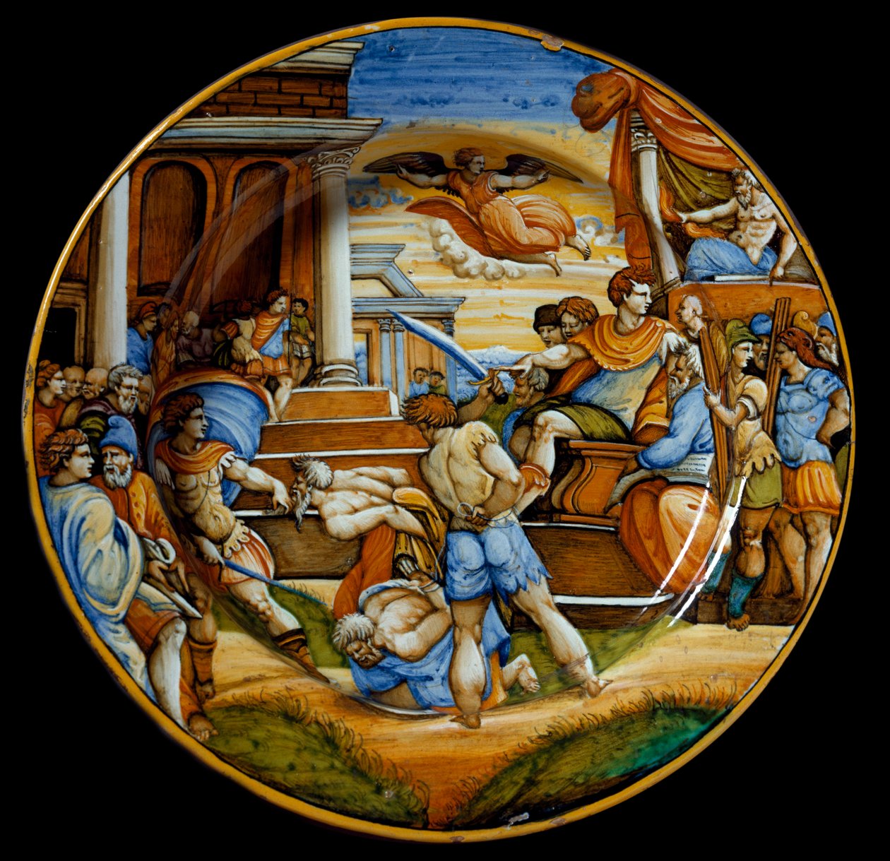 The martyrdom of brothers John and Paul under the reign of Emperor Julian the Apostate (Flavius Claudius Julianus (331-363), produced in Urbino, Italy. 1540 around Florence, Museo Nazionale del Bargello 作者 意大利学校