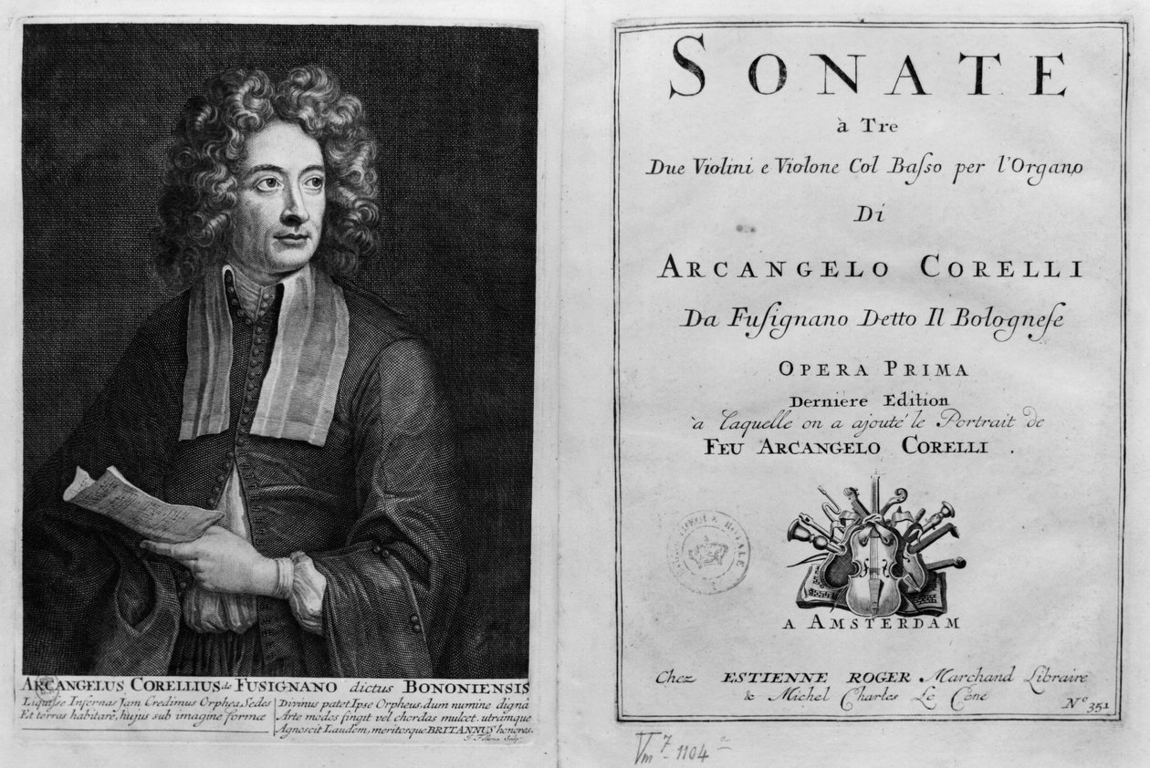 Sonate a Tre的头衔与Arcangelo Corelli（1653-1713）的肖像 作者 意大利学校