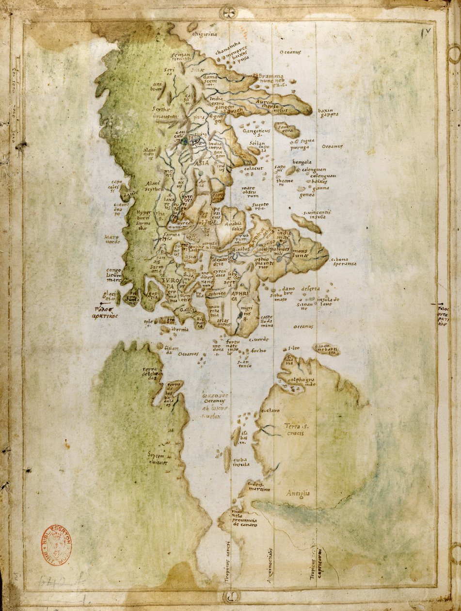 世界地图、波尔托兰地图集、Vesconte de Maggiolo 作者 意大利学校