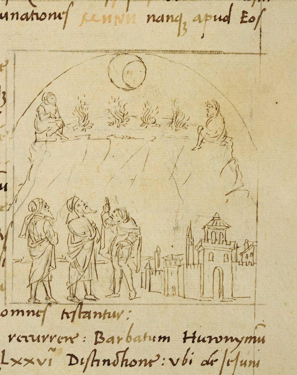 Ms.LAT.446 fol.2v圣人研究星星的运动，以确定逾越节的确切日期，来自朝圣者普利西亚的Ortopascha 作者 意大利学校意大利学校