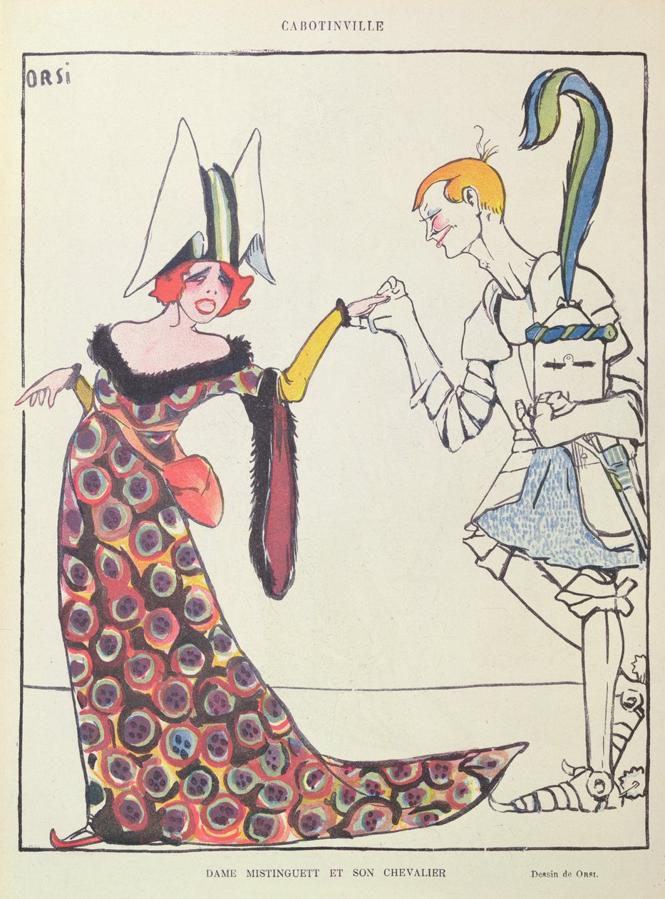 米斯汀盖特 (1875-1956) 和他的骑士，漫画《Le Rire》 作者 Italo Orsi