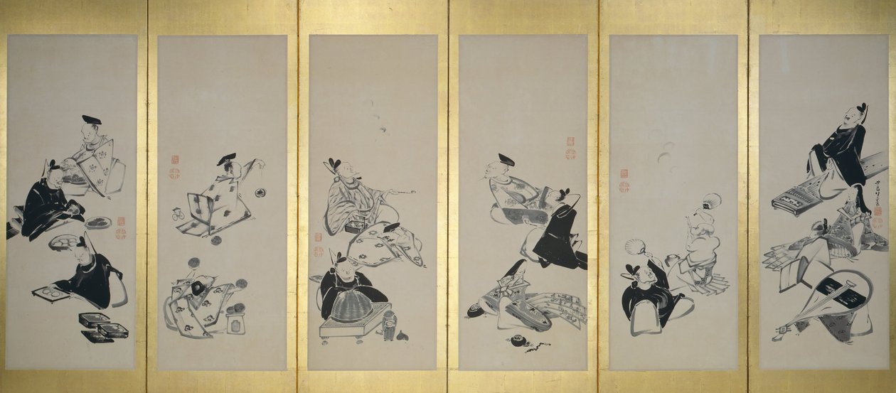 三十六个不朽的诗人（一对中的一个） 作者 伊藤雅作
