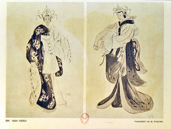 歌剧“图兰朵”的服装设计作者：Giacomo Puccini（1858-1924） 作者 尤迪·科兹（Iudi Cozzi）