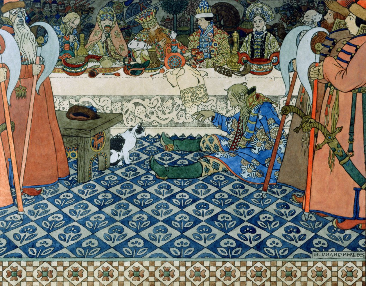 1905年亚历山大·普希金（Alexander Pushkin）的“沙皇萨尔坦童话”（Fairytale of the Tsar Saltan）的插图 作者 伊万·雅科夫列维奇·比利宾