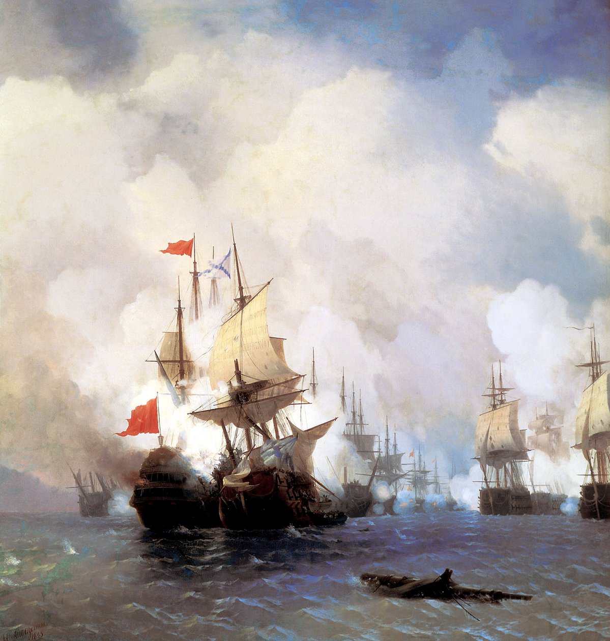 1848年在希俄斯海峡战役 作者 伊万·康斯坦丁诺维奇·艾瓦佐夫斯基
