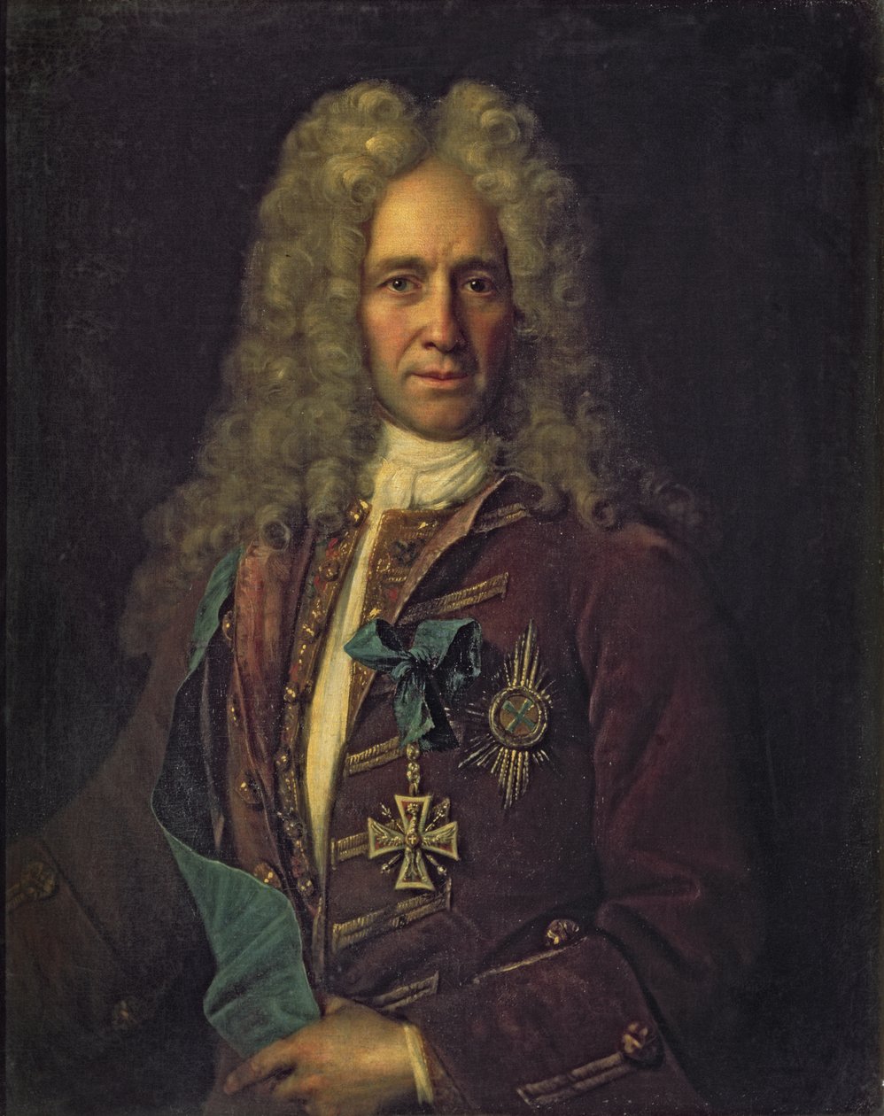 国家大臣伯爵G. Golovkin，1720年的肖像 作者 伊万·尼基蒂奇·尼基丁