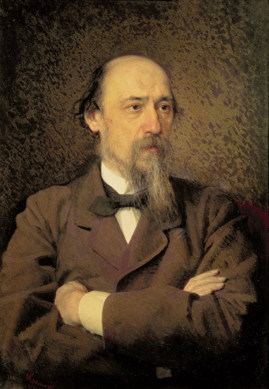 尼古拉·阿列克谢耶维奇·涅克拉索夫的肖像，1877年 作者 伊万·尼古拉耶维奇·克拉姆斯科伊
