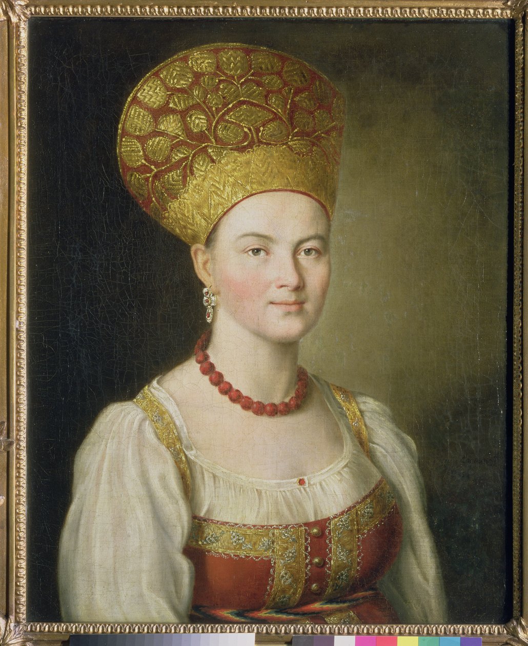 俄罗斯服装的农民妇女，1784年 作者 伊凡（Ivan Petrovich）Argunov