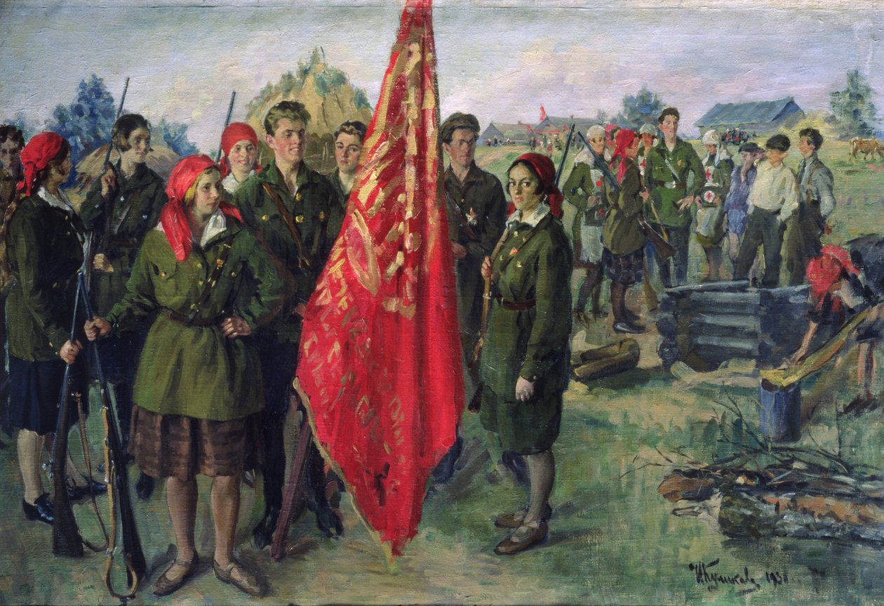 军事化的共青团，1930年 作者 伊万·塞米诺诺维奇·库里科夫（Ivan Semyonovich Kulikov）