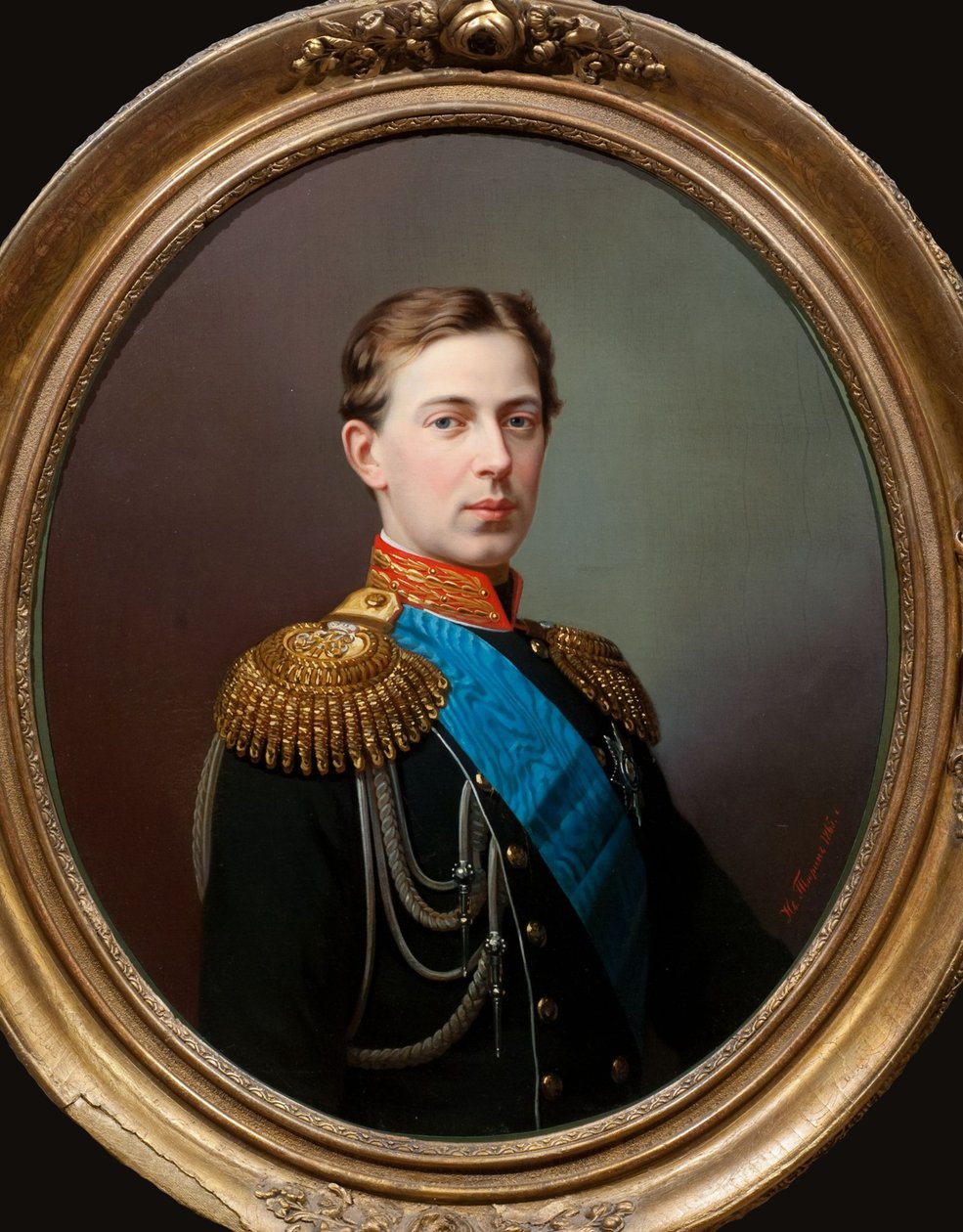 俄罗斯沙雷维奇-尼古拉-亚历山德罗维奇的肖像，1843-1865年，1865年。 作者 伊万·阿列克谢耶维奇·秋林