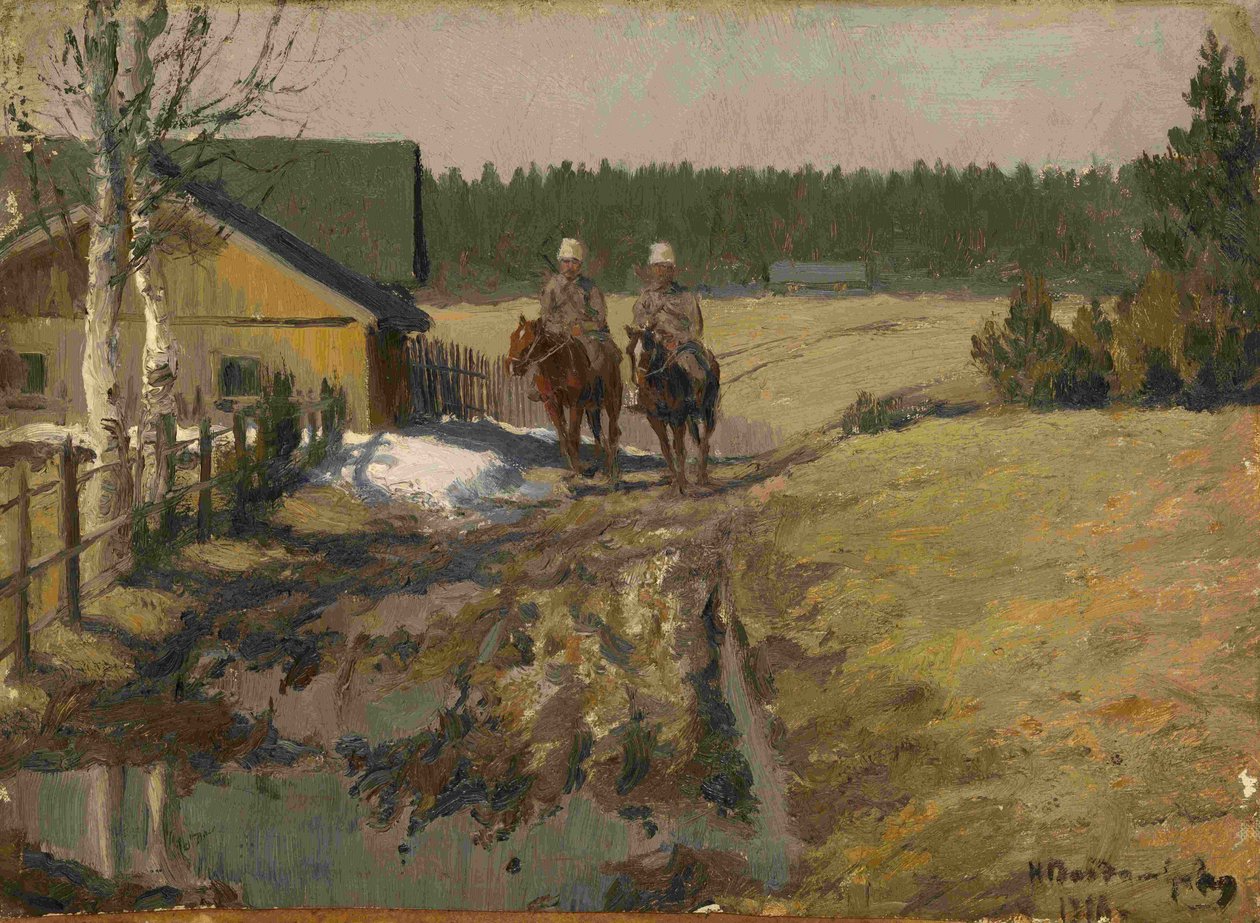 骑马哥萨克人，1916年 作者 伊万·阿列克谢耶维奇·弗拉基米罗夫