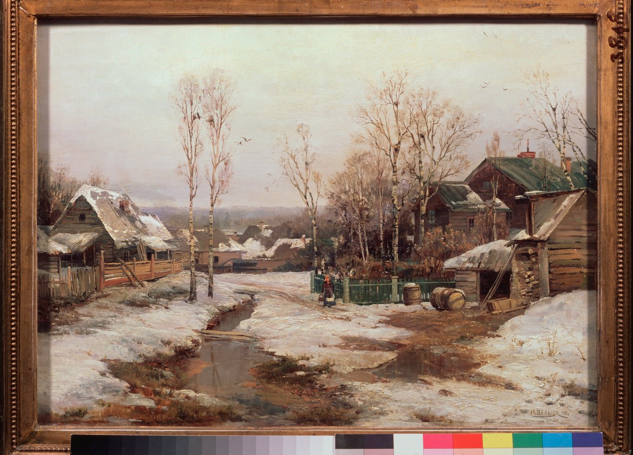 圣彼得堡附近的春天》（Printemps pres de Saint Petersbourg）--伊万-阿夫斯托维奇-维尔兹（1866-1926 年）的绘画，纸上水彩 作者 伊万·阿夫古斯托维奇·维尔茨